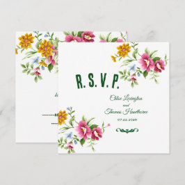 Bonita Flores de primavera - Cartão RSVP de Casame
