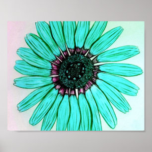 Bonita mão esboçada Poster de Flor
