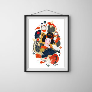 Bonita mulher asiática poster