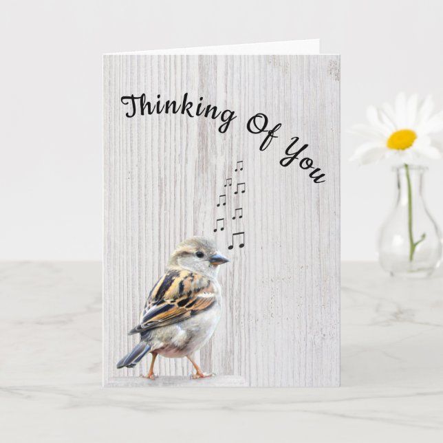 Bonita música de pássaro pensando em seu cartão (Planta pequena)