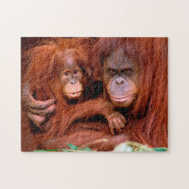 Bonita Orangutan Mãe e Bebê, Quebra-cabeça de serr