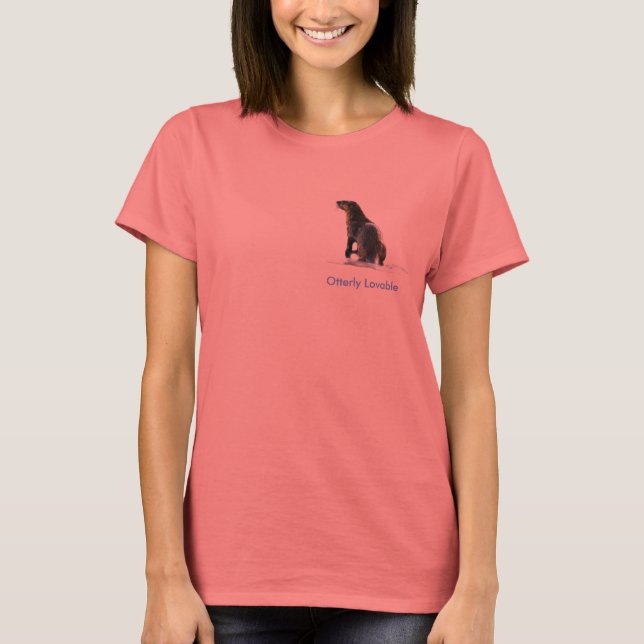 Bonita OTTER Amor Senhoras Ringer T-Shirt (Frente)