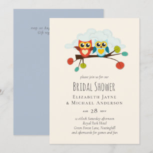 Bonita OWLS Pensou Casamento Laranja Azul
