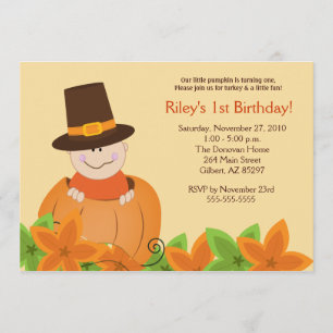 Bonita Pumpkin Convite de Aniversário para Ação