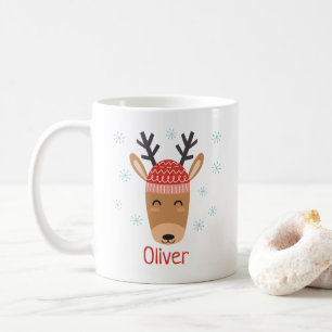 Bonita Reindeer de Natal Personalizada Caneca de N