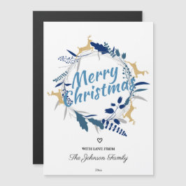 Bonita Reindeer Dourada Floral Wreath Magnet