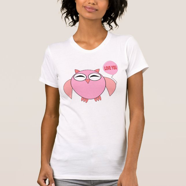 Bonita Rosa Ama Sua Camisa De Coruja (Frente)