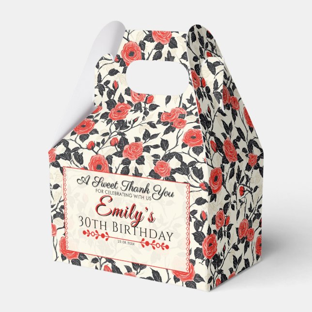 Bonita Rosa de Aniversário Caixa De Favor Para Pri (Frente)