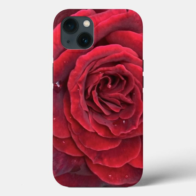 Bonita rosa vermelha iphone 13 durão (Verso)