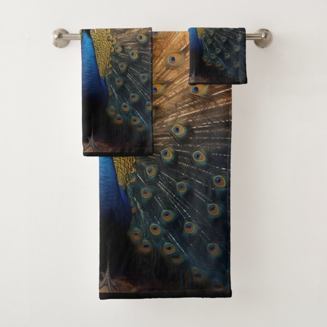 Bonita toalha de pavão azul (Insitu)