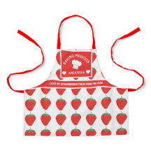 Bonita Trendy White e Red Strawberry Personalizada