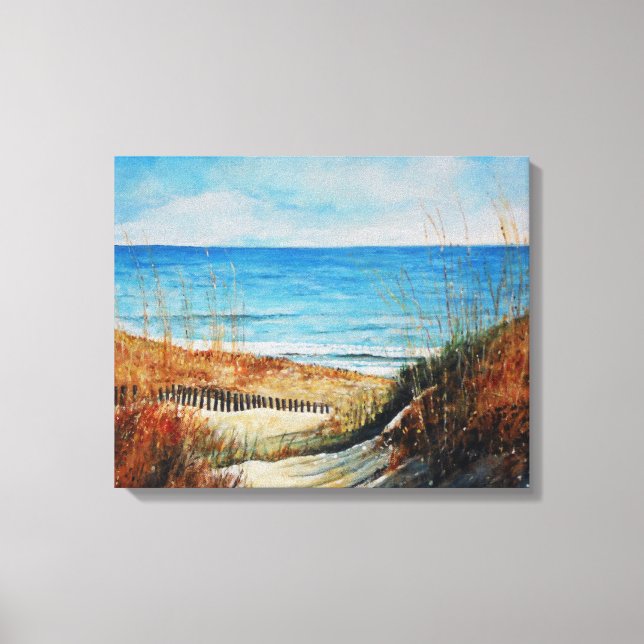 Bonitas dunas de areia pintadas e Canvas de praia (Frente)