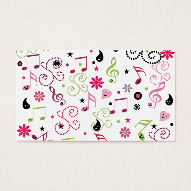 Bonitas notas de música adoráveis flores (Frente)