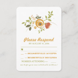 bonitinho pintado de flores RSVP de casamento