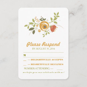 bonitinho pintado de flores RSVP de casamento