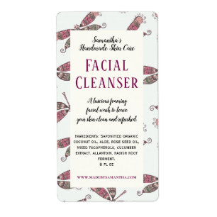 Bonito adesivo de produtos de limpeza facial   Ró