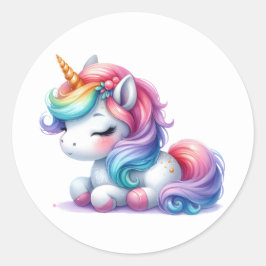 Bonito Adesivos Unicorn de Aquarela