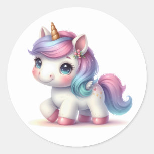 Bonito Adesivos Unicorn de Aquarela