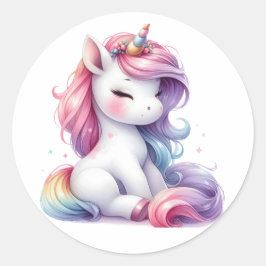 Bonito Adesivos Unicorn de Aquarela