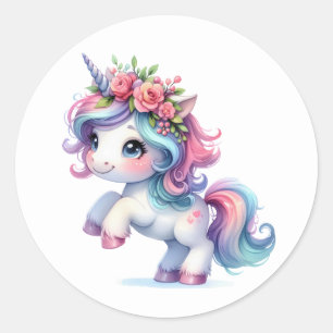 Bonito Adesivos Unicorn de Aquarela