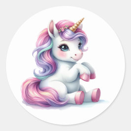 Bonito Adesivos Unicorn de Aquarela