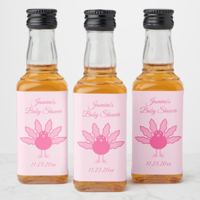 Bonito Bebê Rosa, Ação de Graças Personalizada Tur (Garrafas)