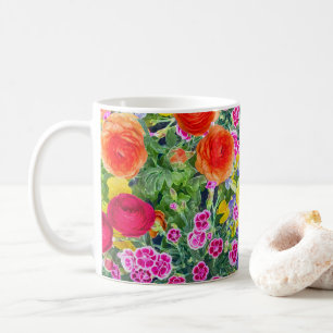 Bonito boho primavera floral, caneca de café color