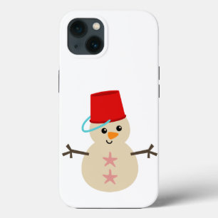 Bonito boneco de neve feito de areia com fiança pa