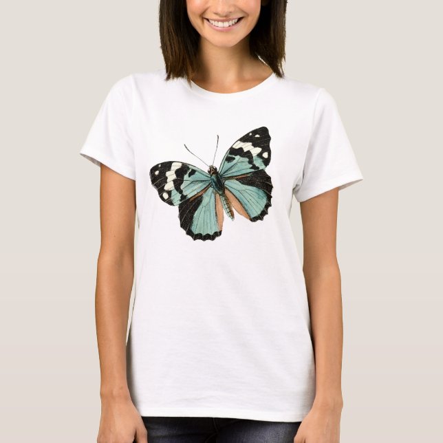 Bonito borboleta azul-clara, borboleta T-Shirt (Frente)