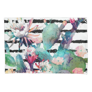 Bonito cactus floral e stripes design