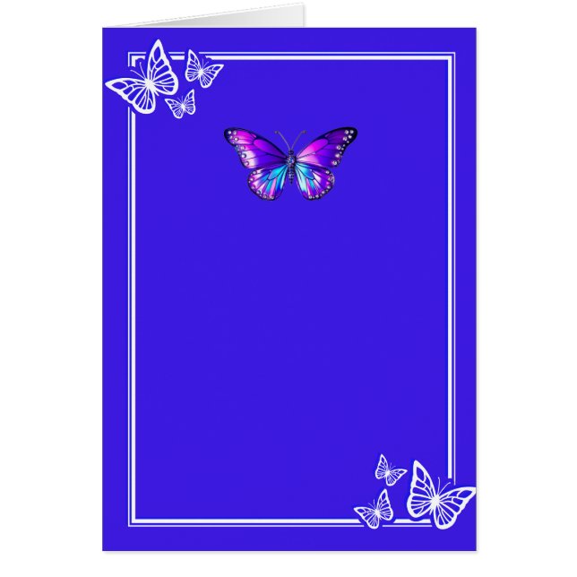 Bonito. Cartão de Saudação da Borboleta Azul (Frente)