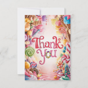 Bonito cartões de agradecimentos Candyland