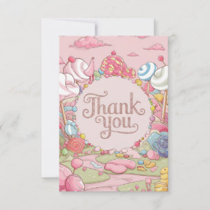 Bonito cartões de agradecimentos Candyland