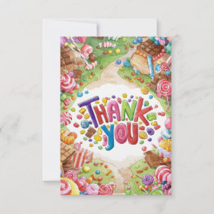 Bonito cartões de agradecimentos Candyland