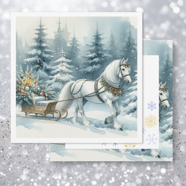 Bonito Cavalo de inverno e um Sleigh de Natal (Criador carregado)