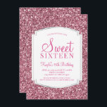 Bonito Coleta Rosa Doce 16 Convites<br><div class="desc">Bonito Coleta Rosa Doce 16 Convites. Esses convites são projetados com brilho rosado e um fundo acentuado prateado clássico. Feita para ser especial para adolescentes, este doce e brilhante convite de dezesseis será uma fantástica introdução ao seu dia especial. Há ainda material adicional de coordenação de 16 partidos no compro...</div>