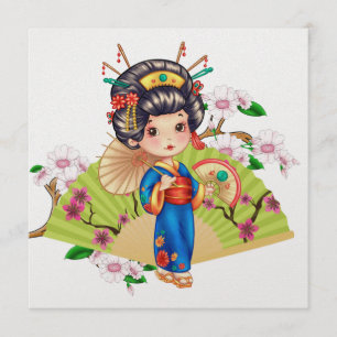 Bonito CONVITE A Menina Japonesa