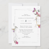 Bonito Convite para Casamento de Ervilha Lilac Sum