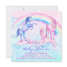 Bonito convites para bebês do Unicorn