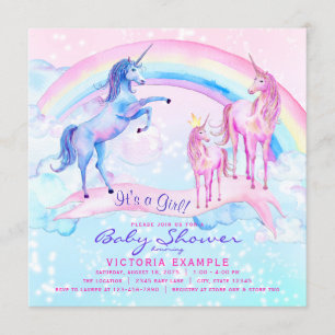Bonito convites para bebês do Unicorn
