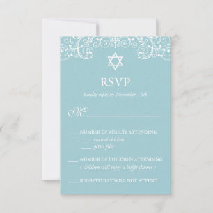Bonito Elegante Blue Bat Mitzvah RSVP