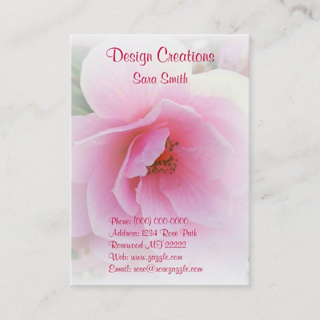 Bonito em cartões de visitas cor-de-rosa (Frente)