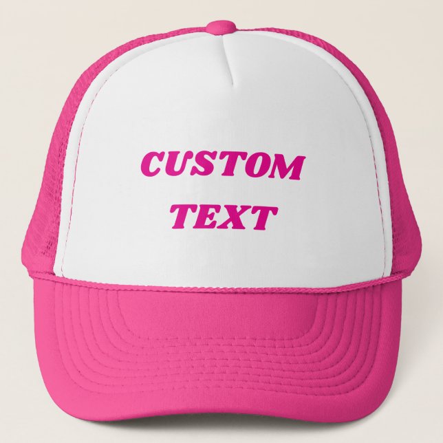 Bonito em Rosa Texto Personalizado Boné de Caminho (Frente)