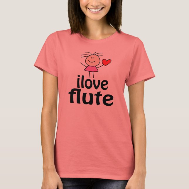 Bonito Eu Adoro T-shirt Flute (Frente)