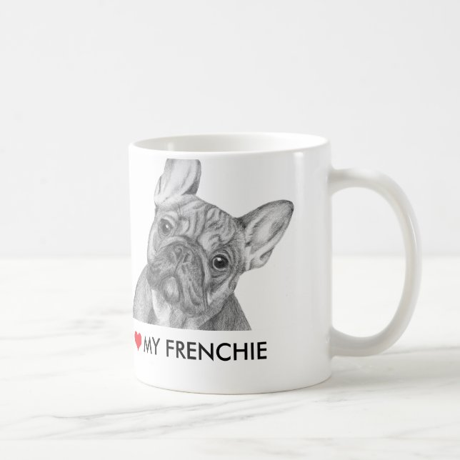 Bonito "eu amo minha caneca do buldogue francês de (Direita)