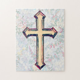 Bonito Faith Floral Cross Quebra-cabeça
