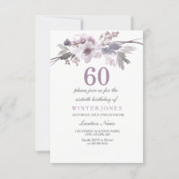 Bonito Floral 60º Convite para Festa de aniversári