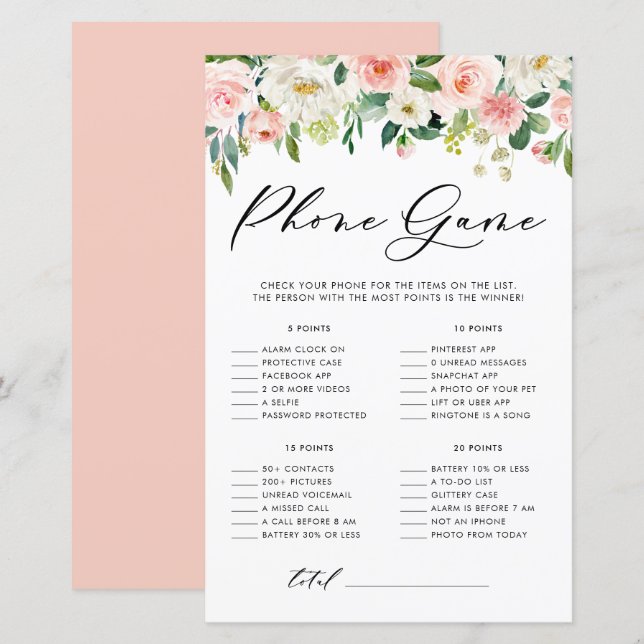 Bonito Floral O que há no seu jogo de Chá telefôni (Frente/Verso)