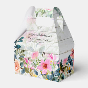 Bonito Floral Personalizada Caixa de Favor Pequena