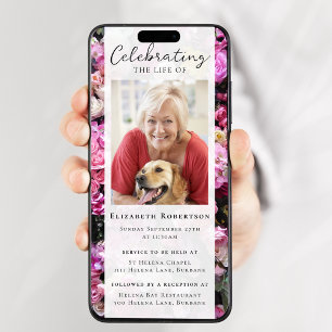Bonito Foto Floral Convite Digital Funeral